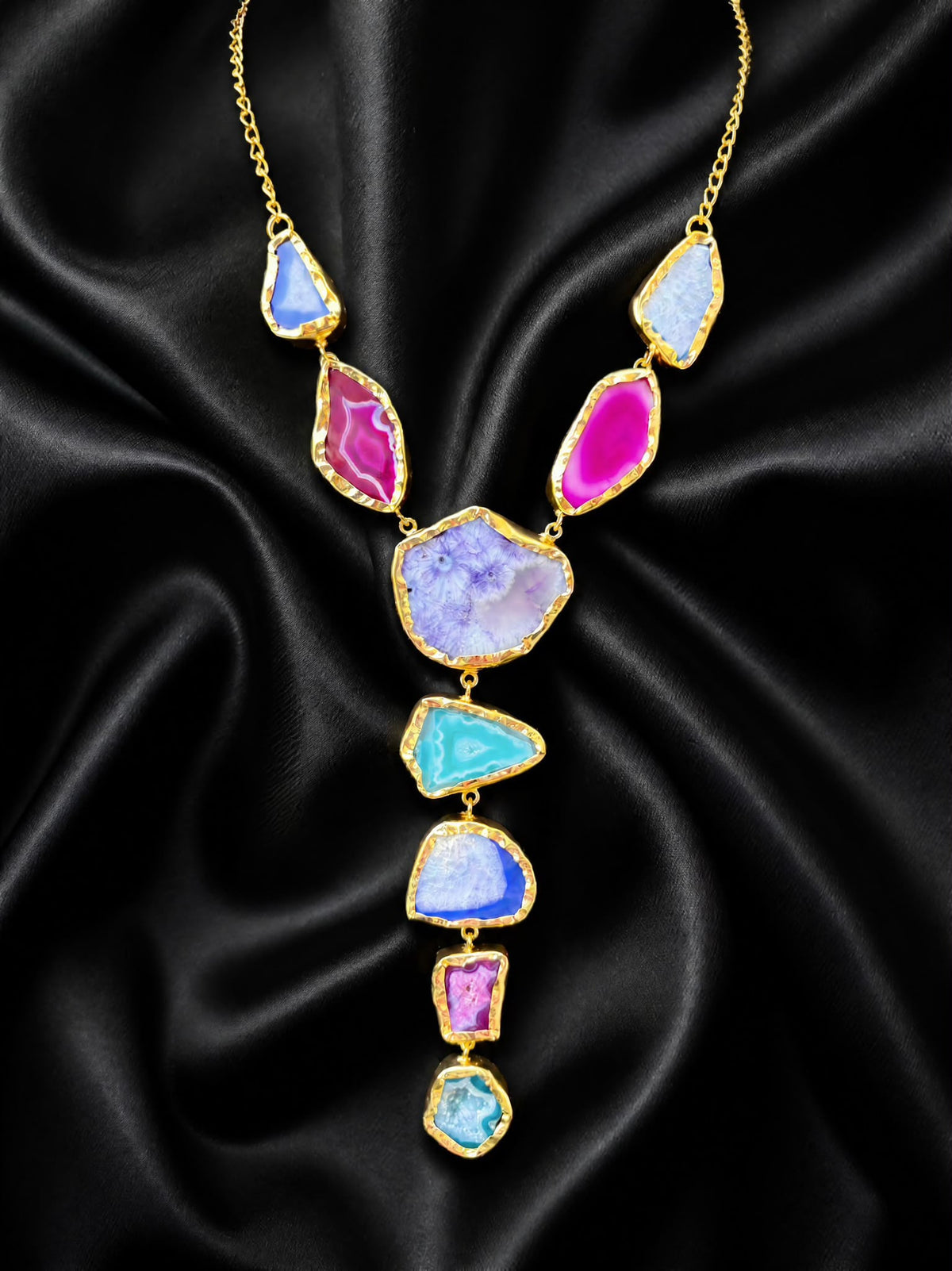 Individually Yours Agate Necklace - Neon Nebula