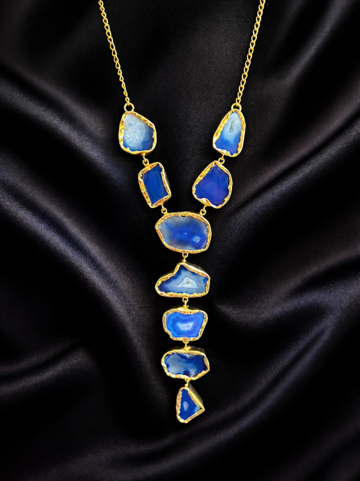 Individually Yours Agate Necklace - Cobalt Abyss