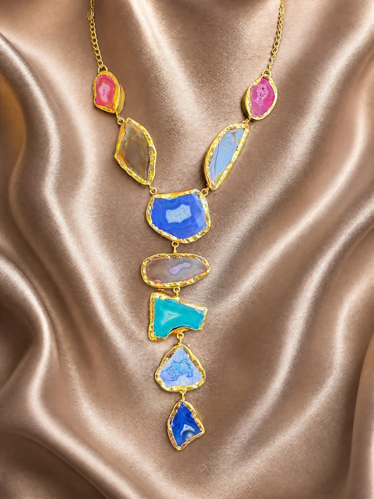 Individually Yours Agate Necklace - Azure Tide